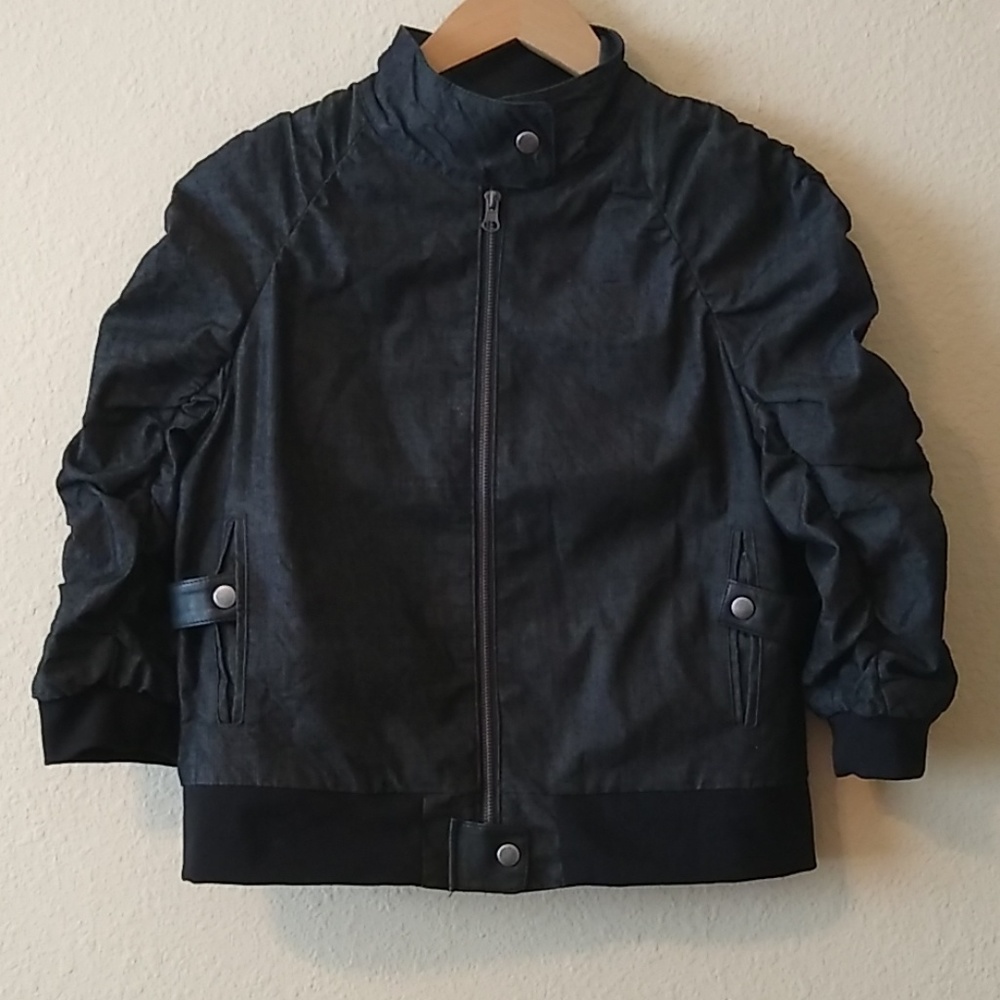 Alice and Olivia denim moto jacket